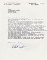 Karl Otto Hartmann German Scientist Heart Surgeon Hand Signed Letter