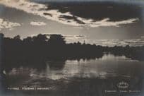 Karlstad Sweden Sunset River Mansken Dusk Antique Postcard
