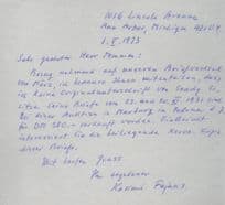 Kasimir Fajans Radioactivity Polish Jewish Chemist Hand Signed Letter