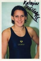 Katarin Quelennec French Womens Swimming Hand Signed Photo
