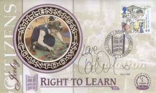 Katy Hill Right To Learn Blue Peter Hand Signed First Day Cover