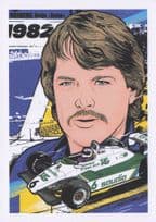 Keke Rosberg Finland Grand Prix F1 Motor Racing Driver Painting Postcard