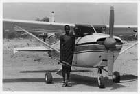 Kenya Guide With Bow & Arrow at Plane Official Large 10x8 Vintage African Photo
