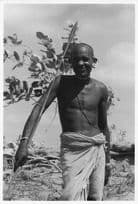 Kenyan Warrior Man & Spear Official Large 10x8 Vintage African Photo