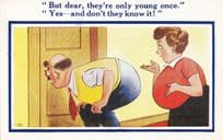Keyhole Peeping Tom Comic Postcard