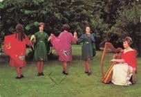 Killarney Traditional Dancers Harp Folklore Ireland 1970s Irish Postcard
