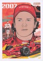Kimi Raikkonen Finland Grand Prix F1 Motor Racing Driver Painting Postcard