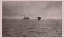 King Alfred Royal Navy Ship & Spain Boat Real Photo 1913 Antique Postcard