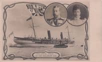 King Edward VII Royal Tour Of Colonies 1901 Ship Antique Postcard
