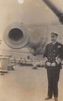 King Edward VIII by Ship Gun Canon Antique Real Photo Postcard