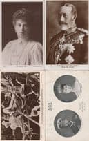 King George V Queen Mary 4x RPC Old Postcard s