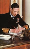 King George VI Writing Letter Royal Stationary Photo Postcard