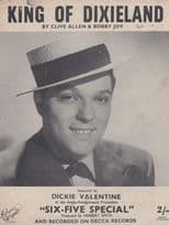 King Of Dixieland Dickie Valentine 1950s Sheet Music