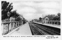King's Worthy Station Platform in 1919 Pamlin Prints Railway RPC Postcard