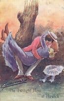 Kissing at Hawick Scotland The Twilight Zone Hour Old Comic Postcard