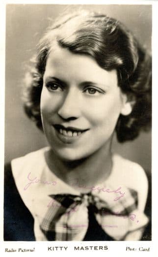 Kitty Masters Jazz Music Hall Singer Antique Hand Signed Photo