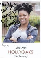 Kiza Deen as Lisa Lovelady Hollyoaks Hand Signed Cast Card Photo