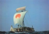 Kon Tini Viking Ship Boat Model Norway Museum Transport Postcard