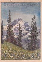 Krefeld 1936 German Mountain Painting Old Post Office Telegram