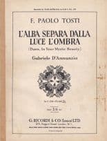 L'Alba Separa Dalla Luce L'Ombra F Paolo Tosti Caruso Classical Sheet Music