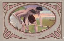 Labor Chas S Pearce Men Rowing Boat In Towel Skirts Roman Postcard