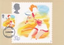 Ladies Lawn Tennis Sport Painting Royal Mail FDC Postcard