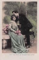 Lady In Green Siren Fashion Erotic Lovers Secret Code Garden RPC Postcard