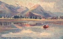 Lake Brienz Interlaken Beautiful Tucks EX Switzerland Boat Oilette Painting Postcard