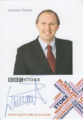 Lamont Howie BBC Radio Stoke Hand Signed Cast Card Photo