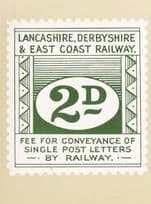 Lancashire Derbyshire & East Coast Railway Letter Fee Stamp Postcard