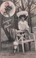 Language Of Flowers Anemone Expectation Old Romantic Postcard