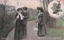 Language Of Flowers Chrysanthemum Slighted Lover Romance Old Postcard