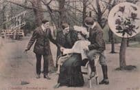 Language Of Flowers Columbine Resolved To Win Lovers Victory Old Postcard