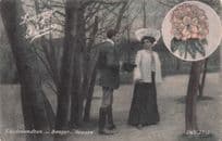 Language Of Flowers Danger Beware Rhododendron Old Romance Postcard