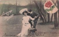 Language Of Flowers Geranium Comforting Romance Old Postcard