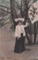 Language Of Flowers Health Solitude Rare Old Postcard