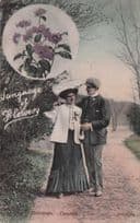 Language Of Flowers Heliotrope Devotion Old Postcard