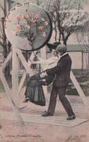 Language Of Flowers Park Swing Frivolity London Pride Love Old Postcard