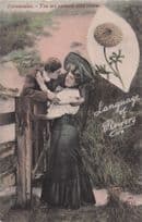 Language Of Flowers Ranunculus Radical Lover With Charms Old Postcard