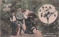 Language Of Flowers Shamrock Irish Dancing Jig Old Postcard