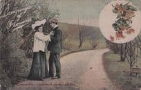 Language Of Flowers Snowdrops Honeysuckle Lovers Embrace Romance Postcard