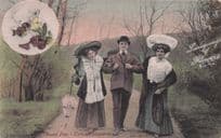 Language Of Flowers Sweet Pea Delicate Pleasures Rare Old Postcard