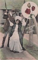 Language Of Flowers Tulips Beautiful Seductive Eyes Old Postcard