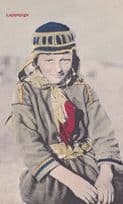 Lappepige Reindeer Childrens Costume Old Norway Postcard