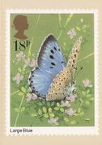 Large Blue Garden Butterfly Royal Mail Stamp Limited Postcard