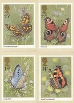 Large Blue Tortoiseshell Peacock Skipper FULL MINT SET OF BUTTERFLY PHQ Postcard