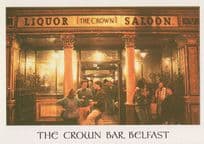 Late Night Drinking At The Crown Bar Pub Belfast Irish Postcard