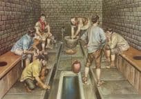 Latrines At Housesteads Fort Roman Wall Newcastle Postcard