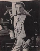 Laurence Olivier Vintage Hand Signed Photo