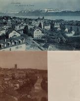 Lausanne Les Alpes De La Savoie Blue & 2nd Unique 2x Swiss Postcard s